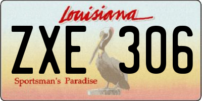 LA license plate ZXE306