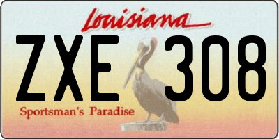 LA license plate ZXE308