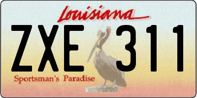 LA license plate ZXE311