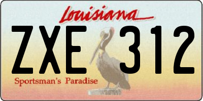 LA license plate ZXE312