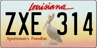 LA license plate ZXE314