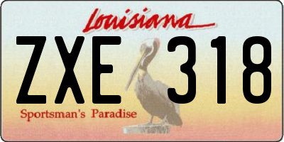 LA license plate ZXE318