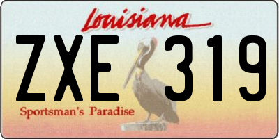 LA license plate ZXE319