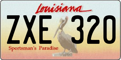 LA license plate ZXE320