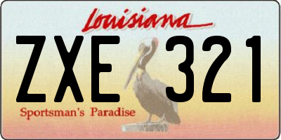 LA license plate ZXE321