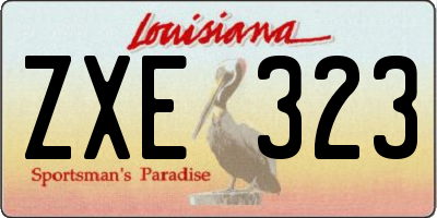 LA license plate ZXE323