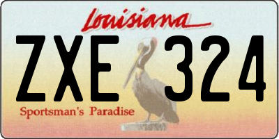 LA license plate ZXE324