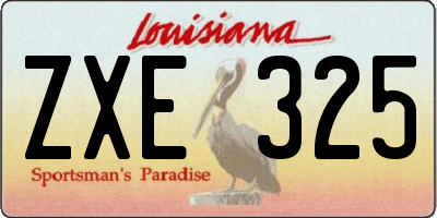 LA license plate ZXE325