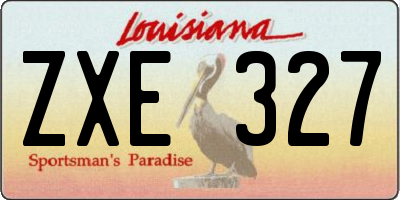 LA license plate ZXE327