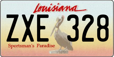 LA license plate ZXE328