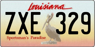 LA license plate ZXE329