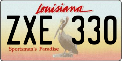 LA license plate ZXE330