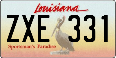 LA license plate ZXE331