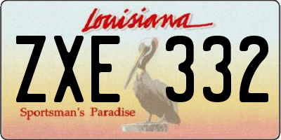 LA license plate ZXE332