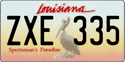 LA license plate ZXE335