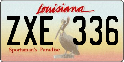 LA license plate ZXE336