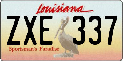 LA license plate ZXE337