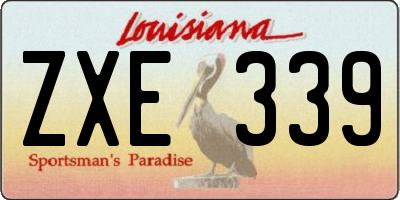 LA license plate ZXE339