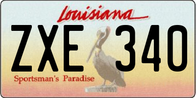 LA license plate ZXE340