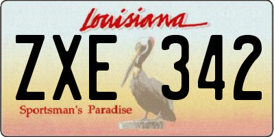 LA license plate ZXE342