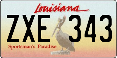 LA license plate ZXE343