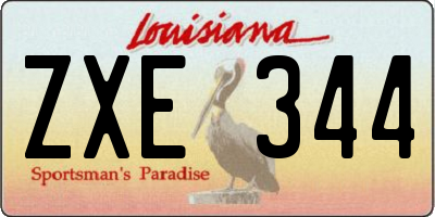 LA license plate ZXE344