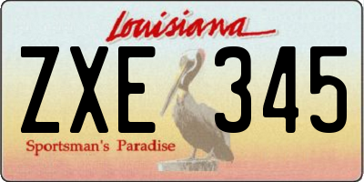 LA license plate ZXE345