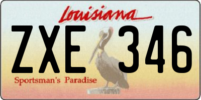 LA license plate ZXE346