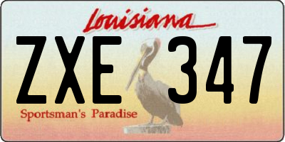 LA license plate ZXE347