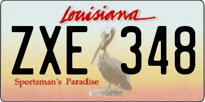 LA license plate ZXE348