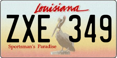 LA license plate ZXE349