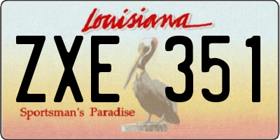 LA license plate ZXE351