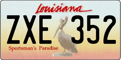 LA license plate ZXE352