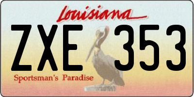 LA license plate ZXE353