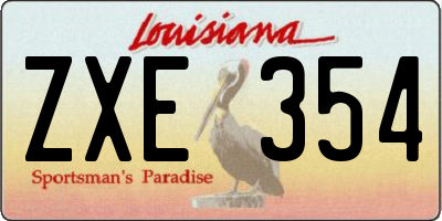 LA license plate ZXE354