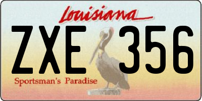 LA license plate ZXE356