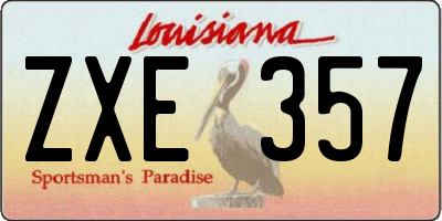 LA license plate ZXE357