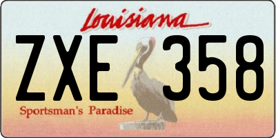 LA license plate ZXE358