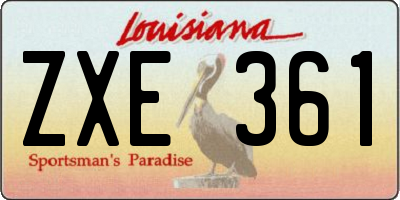 LA license plate ZXE361