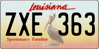 LA license plate ZXE363