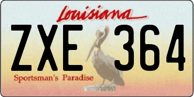 LA license plate ZXE364