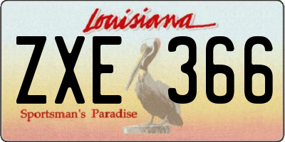 LA license plate ZXE366