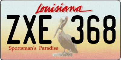 LA license plate ZXE368