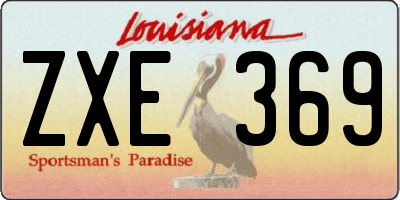 LA license plate ZXE369