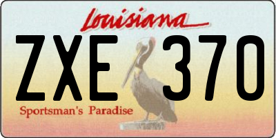 LA license plate ZXE370