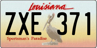 LA license plate ZXE371