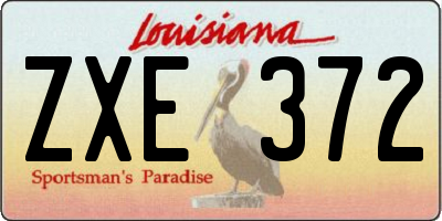 LA license plate ZXE372