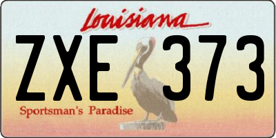 LA license plate ZXE373