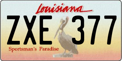 LA license plate ZXE377