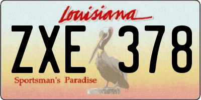 LA license plate ZXE378